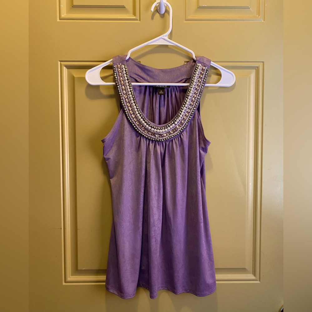 Purple vintage tank top with beading